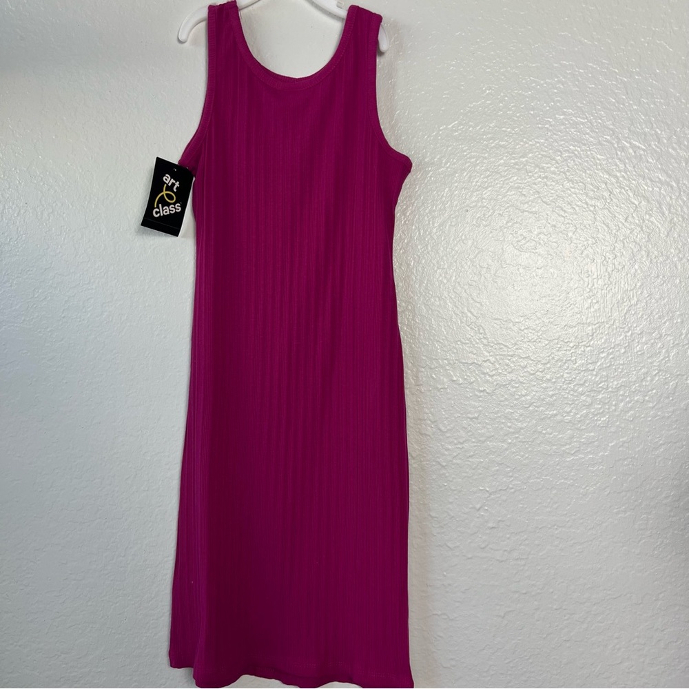 NWT Girls' Ribbed Tank Top‎ Dress-Springtime Pink-S (6/6X)-art class